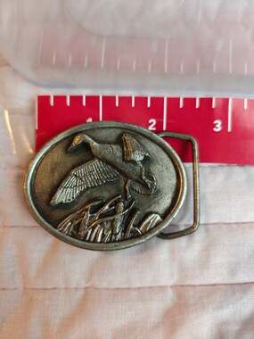 Vintage 1984 Bergamot Brass Works "Flying Duck" Belt Buckle D-143 USA